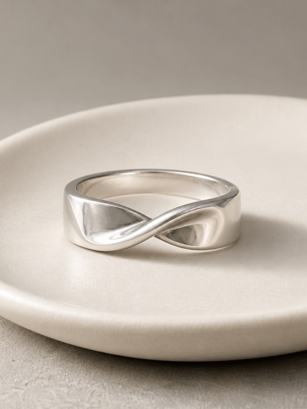 Sterling Silver Twist Band Ring - Silver